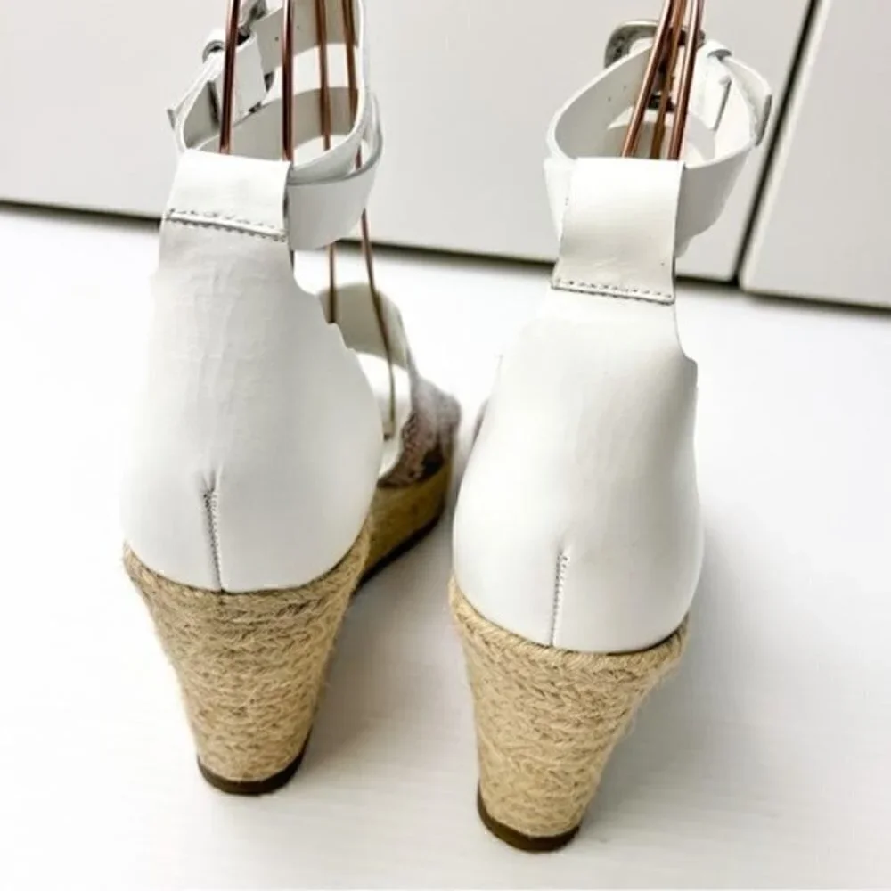 Matisse Espadrille Sandals womens size 8 Roma Snakeskin Wedge ankle strap